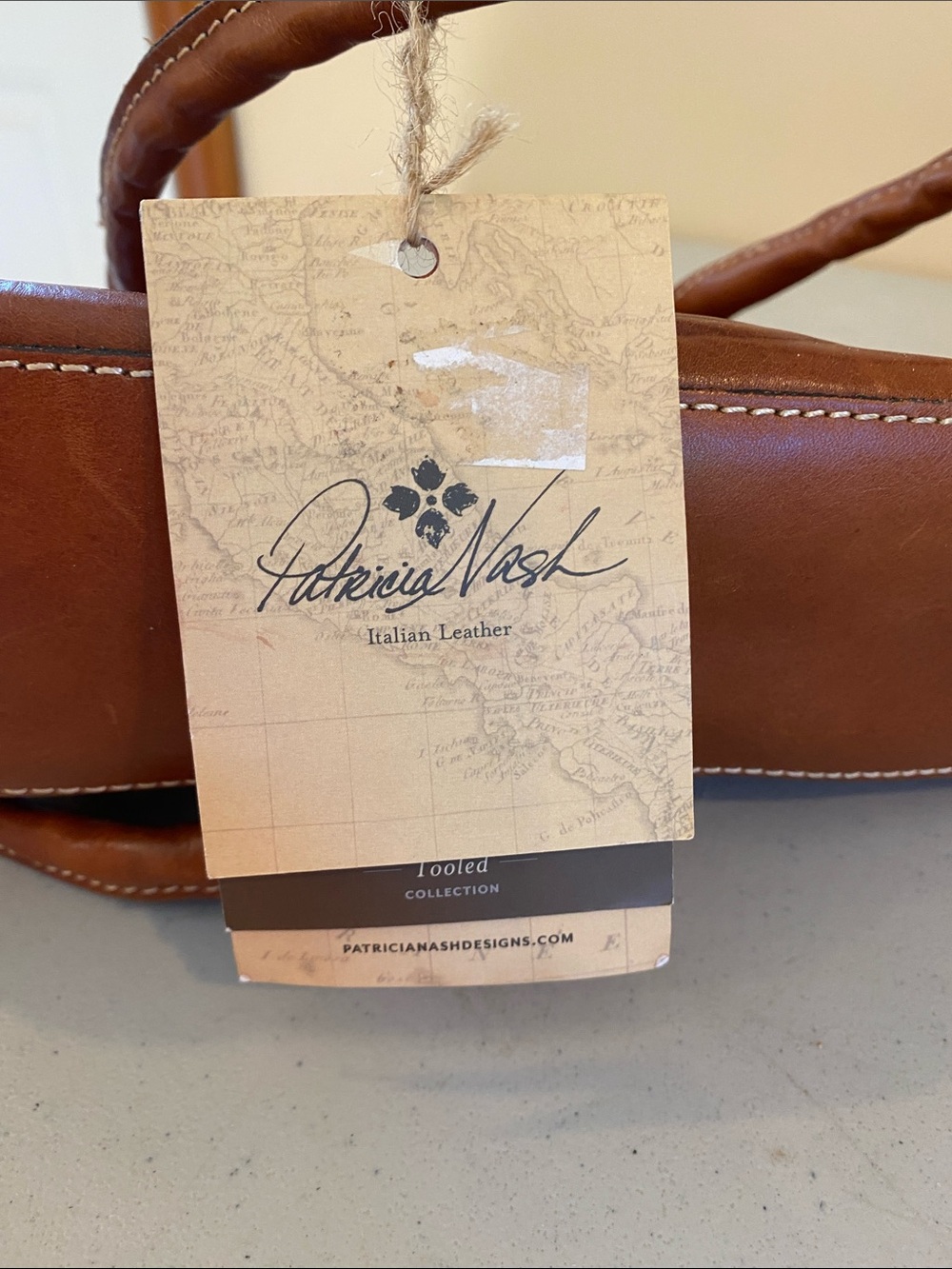 Patricia Nash Brown Tooled Floral Paris Satchel - Picture 10 of 11